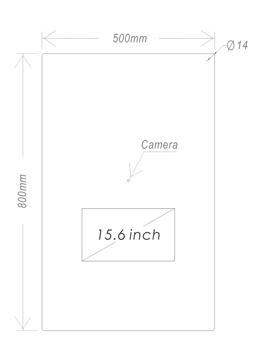 15.6inch Smart mirror Front view